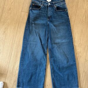 Wide-Leg Blue Denim Jeans H&M